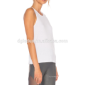 Tanktop branco liso com costas abertas V design low cut tank para mulheres